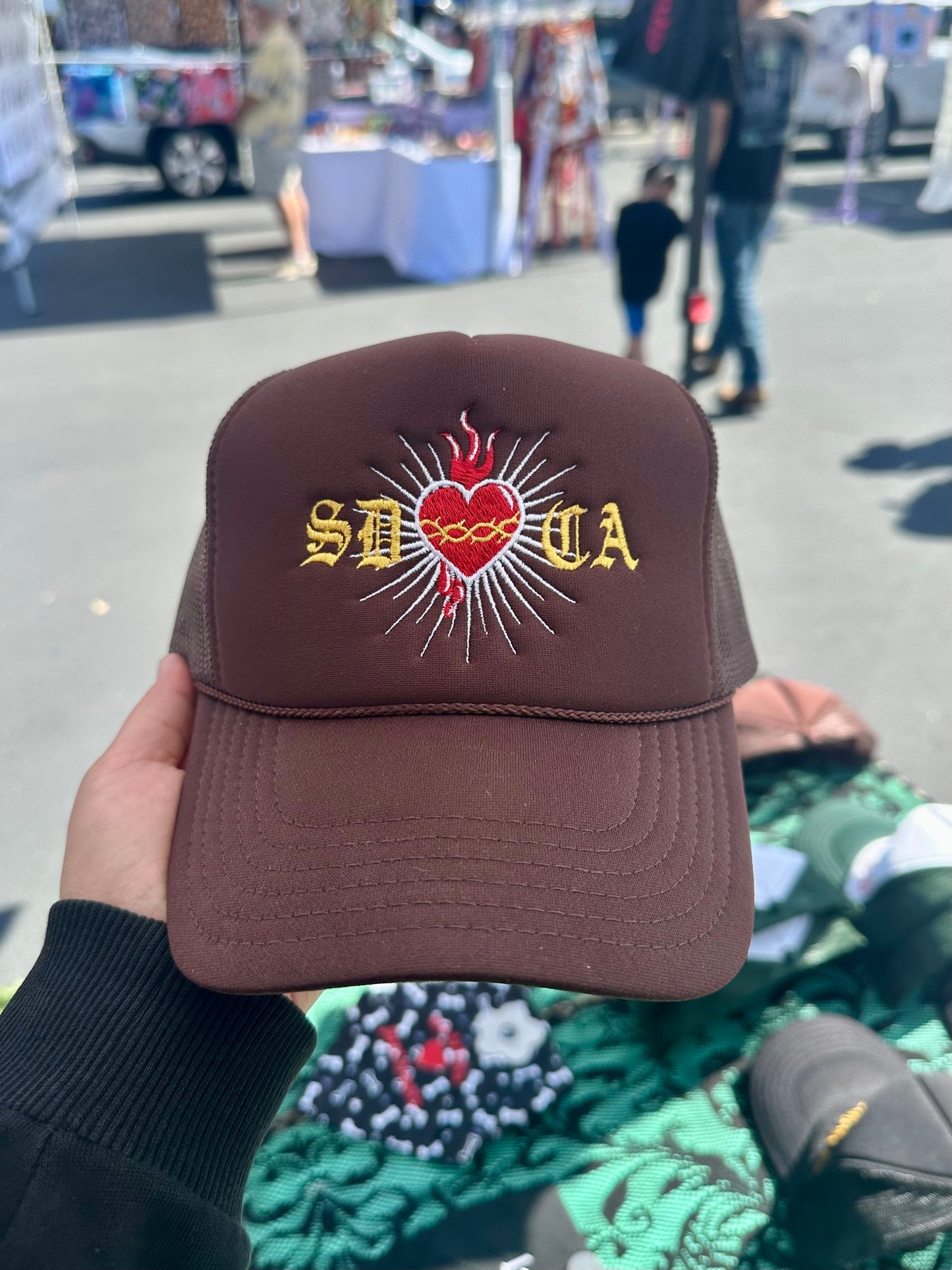SAN DIEGO CALIFORNIA SACRED HEART FOAM TRUCKER CAP